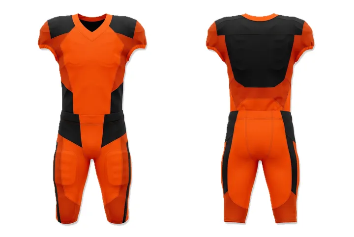 Ghost mannequin photograph of the Angular geometry Tonal panel custom jersey design, front and back views side by side