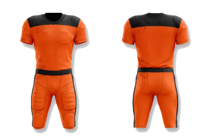 Ghost mannequin photograph of the Grit texture Shoulder yoke custom jersey design, front and back views side by side