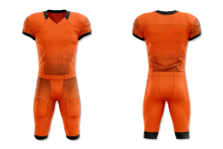 Ghost mannequin photograph of the Grit texture Vertical fade custom jersey design, front and back views side by side