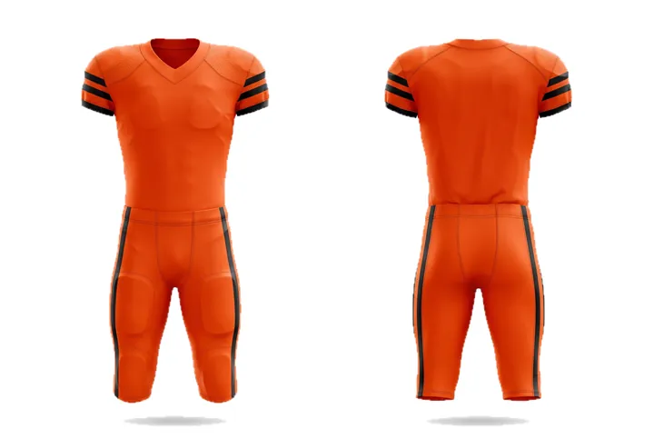 Ghost mannequin photograph of the Topographic Sleeve stripe custom jersey design, front and back views side by side