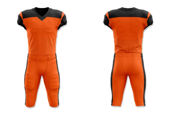 Ghost mannequin photograph of the Yoke and stripe custom jersey design, front and back views side by side