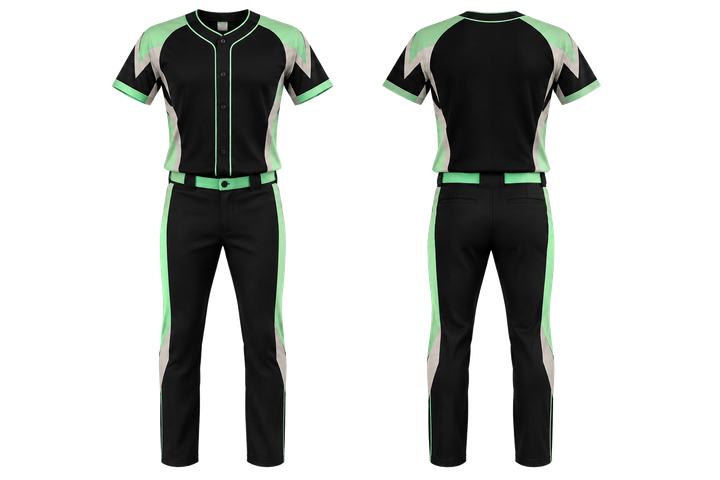 Front and back view of obsidian black angular shoulder burst baseball diamond training set