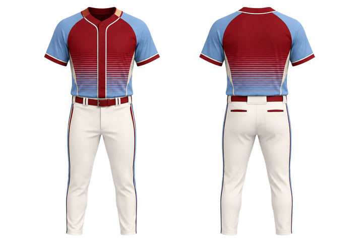 Front and back view of brick red compressed gradient illusion made only from flat bands baseball diamond training set
