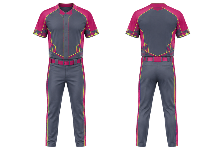 Front and back view of slate faceted shield geometry baseball diamond training set