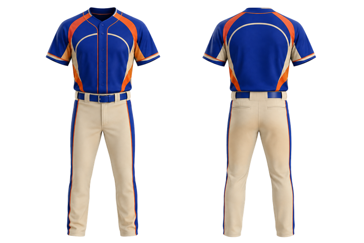 Front and back view of cobalt minimal arch and orbit geometry baseball diamond training set