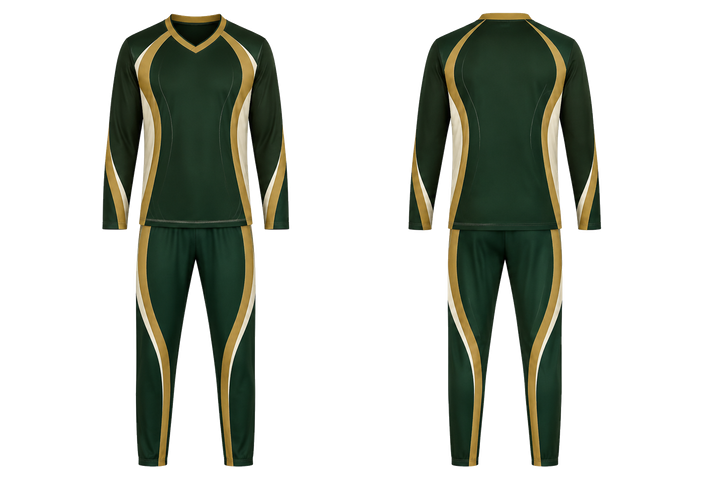 Front and back view of forest green nested contour arcs basketball shooting warm up set