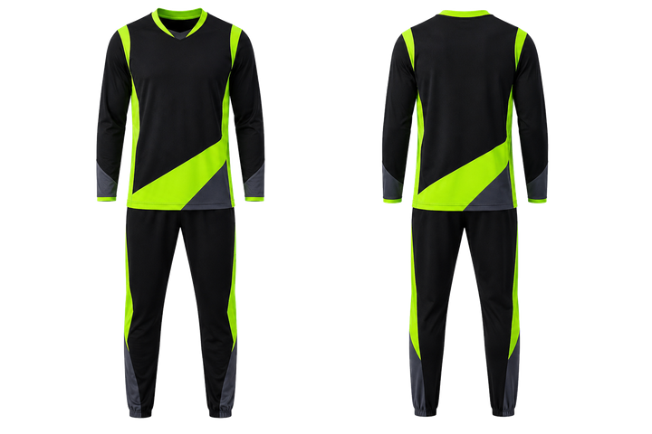 Front and back view of black split sash geometry basketball shooting warm up set