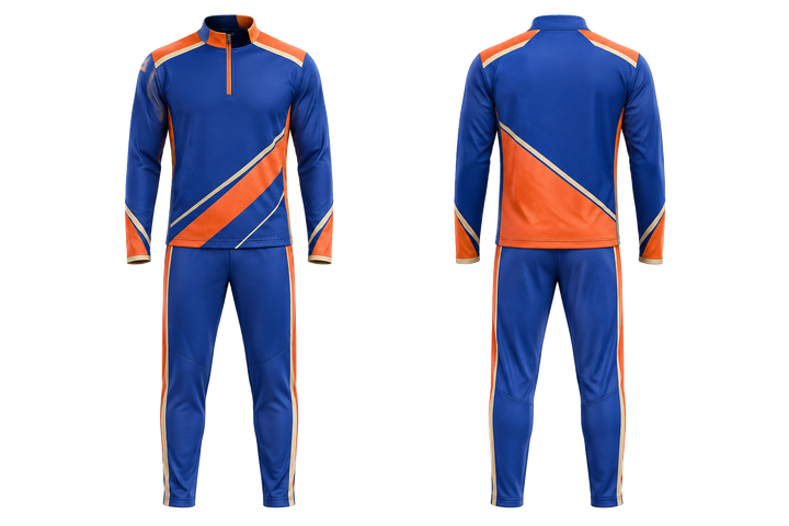 Front and back view of cobalt diagonal court line architecture cricket cricket travel set