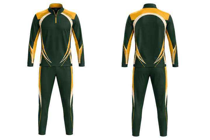 Front and back view of bottle green minimal arch and orbit geometry cricket cricket travel set