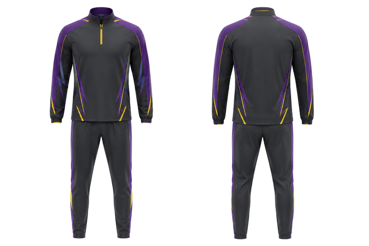 Front and back view of charcoal negative space lightning channel cricket cricket travel set