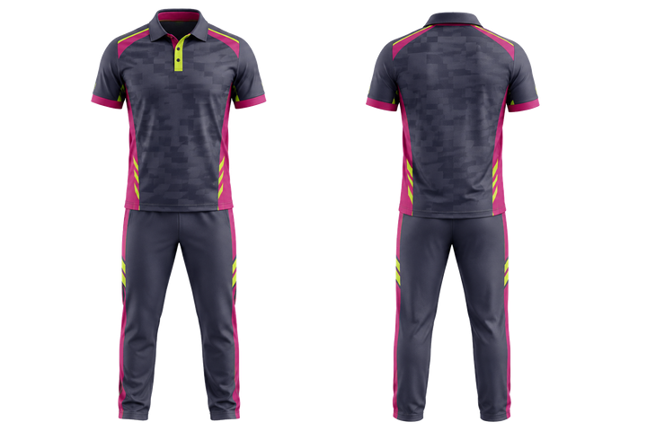 Front and back view of slate stepped chequer field with original spacing cricket t20 or odi kit