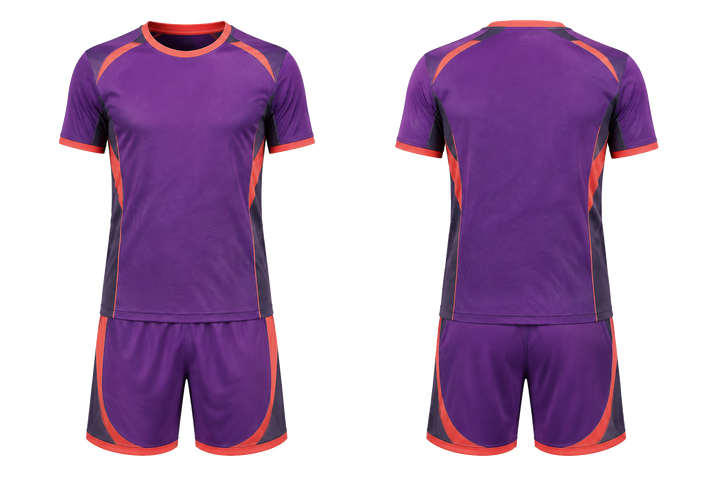 Front and back view of purple low contrast ripple map field hockey field training set