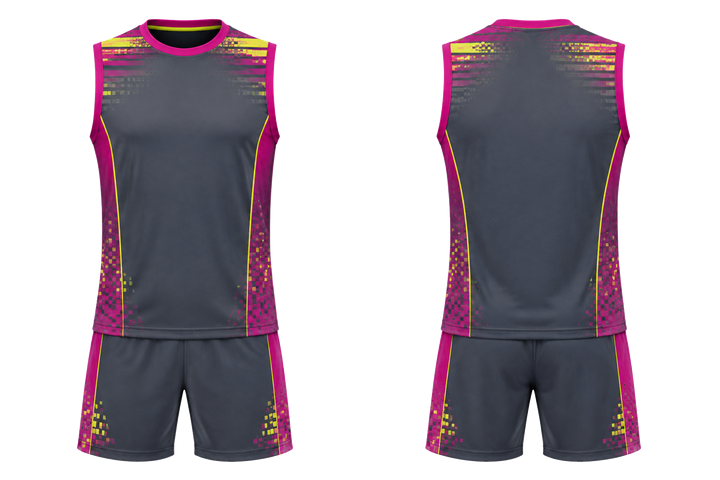 Front and back view of slate pixel to panel fade built from flat bands field hockey field training set