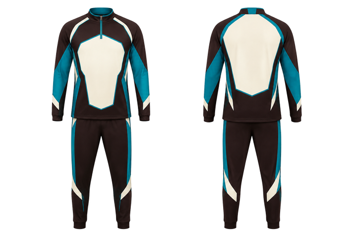 Front and back view of dark chocolate faceted shield geometry handball indoor warm up set