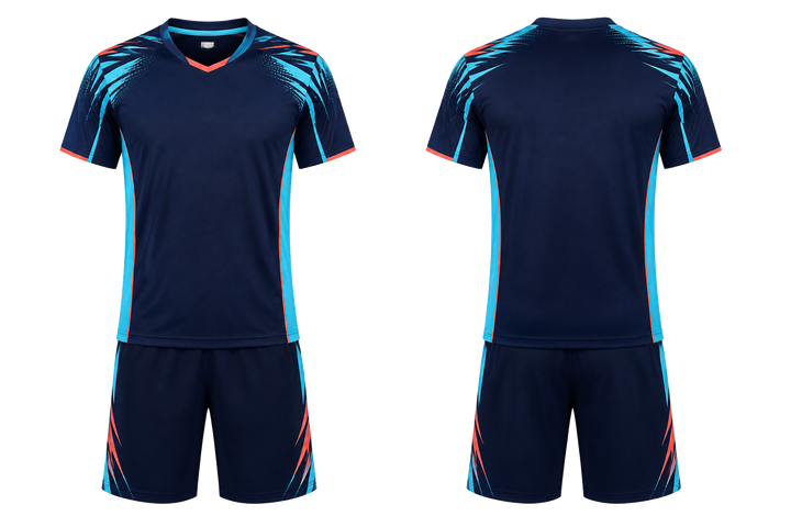 Front and back view of midnight navy angular shoulder burst racket sports racket training set