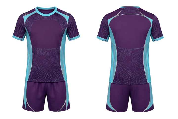 Front and back view of plum contained topographic contour field racket sports racket training set