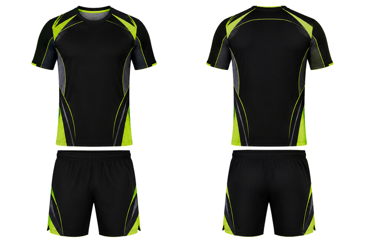 Front and back view of black minimal arch and orbit geometry racket sports racket training set