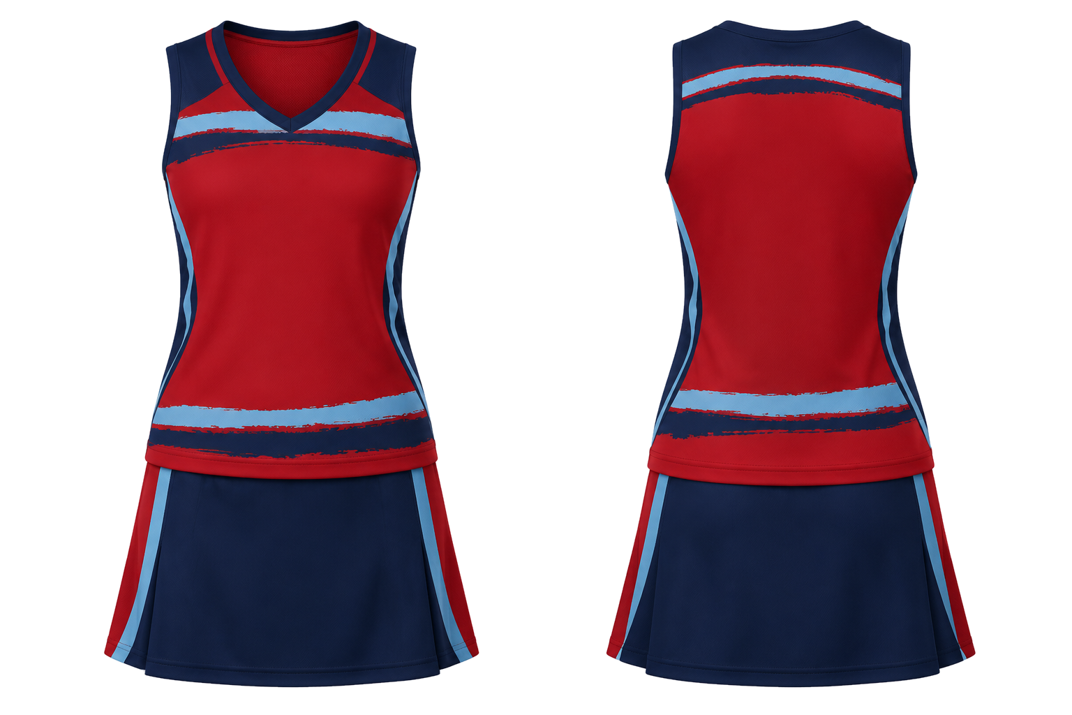 Deep Red Broken Heritage Hoops Racket Sports Women's Or Youth Racket Kit combined front and back custom uniform design
