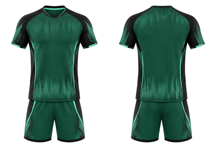 Front and back view of emerald tonal soundwave rhythm volleyball court training set