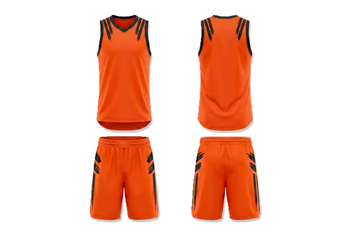 Ghost mannequin photograph of the Brush stroke Retro shoulder stripe custom jersey design, front and back views side by side