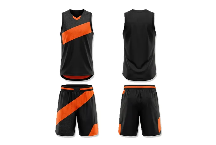 Ghost mannequin photograph of the Carbon weave Diagonal slash custom jersey design, front and back views side by side