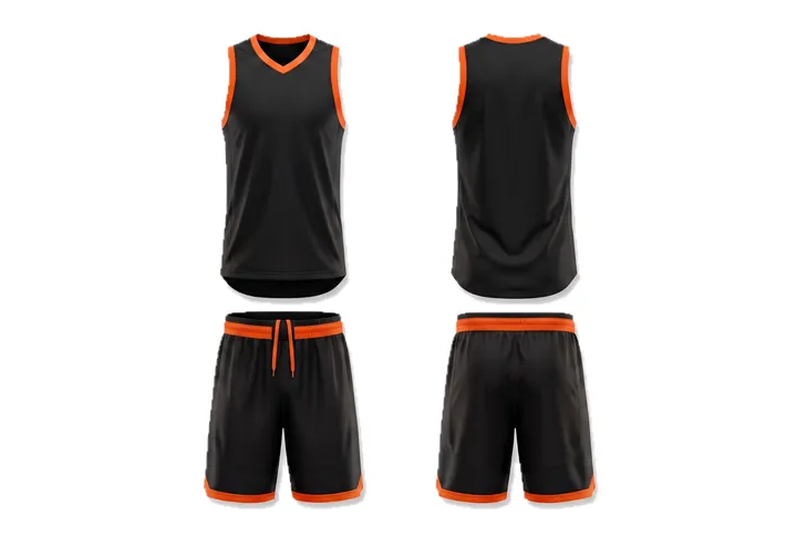 Ghost mannequin photograph of the Tonal panel custom jersey design, front and back views side by side