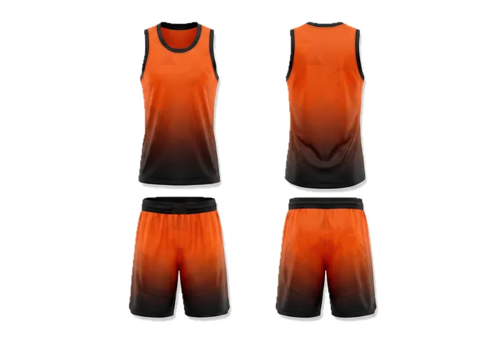 Ghost mannequin photograph of the Vertical fade Tonal custom jersey design, front and back views side by side
