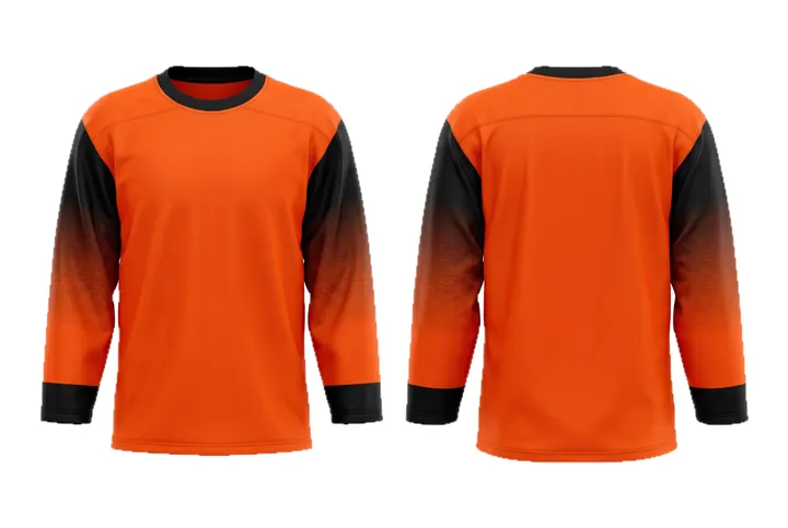 Ghost mannequin photograph of the Sleeve fade Tonal custom jersey design, front and back views side by side
