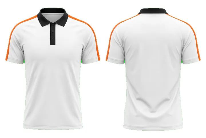 Ghost mannequin photograph of the Contrast placket Tonal custom jersey design, front and back views side by side