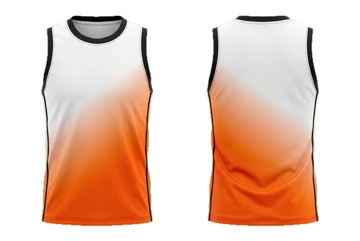 Ghost mannequin photograph of the Diagonal fade custom jersey design, front and back views side by side