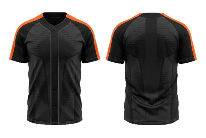 Ghost mannequin photograph of the Halftone dots Tonal panel custom jersey design, front and back views side by side