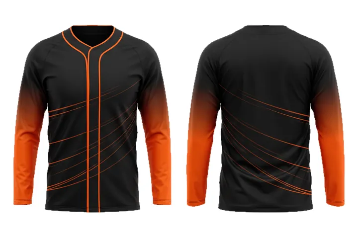 Ghost mannequin photograph of the Speed lines Sleeve fade custom jersey design, front and back views side by side