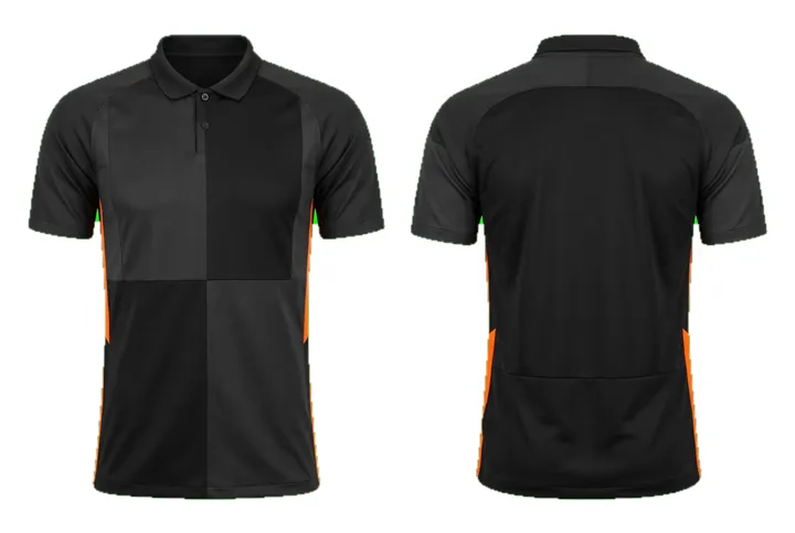 Ghost mannequin photograph of the Tonal panel custom jersey design, front and back views side by side