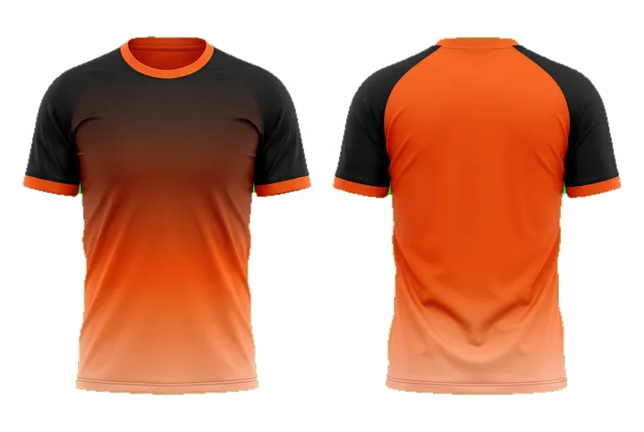Ghost mannequin photograph of the Vertical fade custom jersey design, front and back views side by side