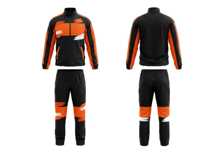 Ghost mannequin photograph of the Brush stroke Horizontal split custom jersey design, front and back views side by side