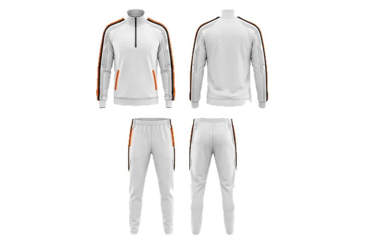 Ghost mannequin photograph of the Circuit trace Retro shoulder stripe custom jersey design, front and back views side by side