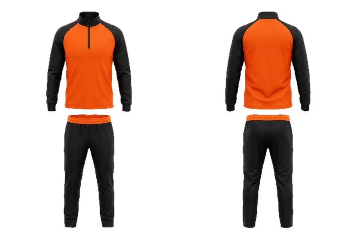 Ghost mannequin photograph of the Contrast raglan Tonal custom jersey design, front and back views side by side