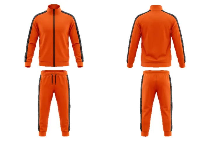 Ghost mannequin photograph of the Topographic Single side tape custom jersey design, front and back views side by side