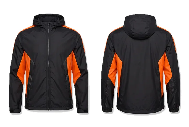 Ghost mannequin photograph of the Carbon weave Geometric side panel custom jersey design, front and back views side by side