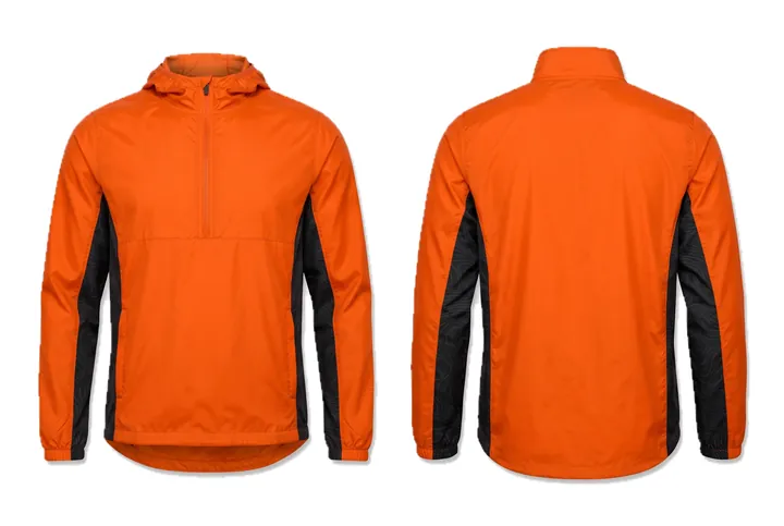 Ghost mannequin photograph of the Topographic Side panel custom jersey design, front and back views side by side